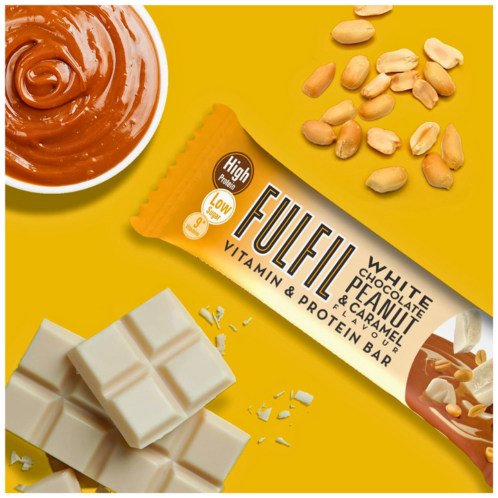 Fulfil Vitamin & Protien White Choco Bar With Peanut & Caramel Flavour 55g