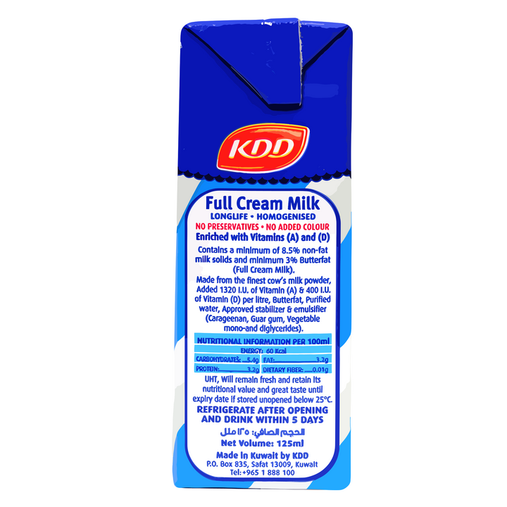 KDD Long life Full Cream Milk 125ml x