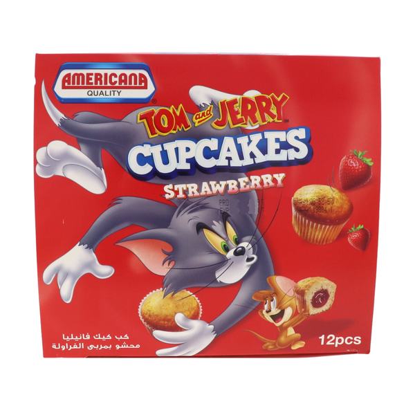 Americana Tom &#038; Jerry in Arabia Vanilla Cupcake with Strawberry Jam 12x35g