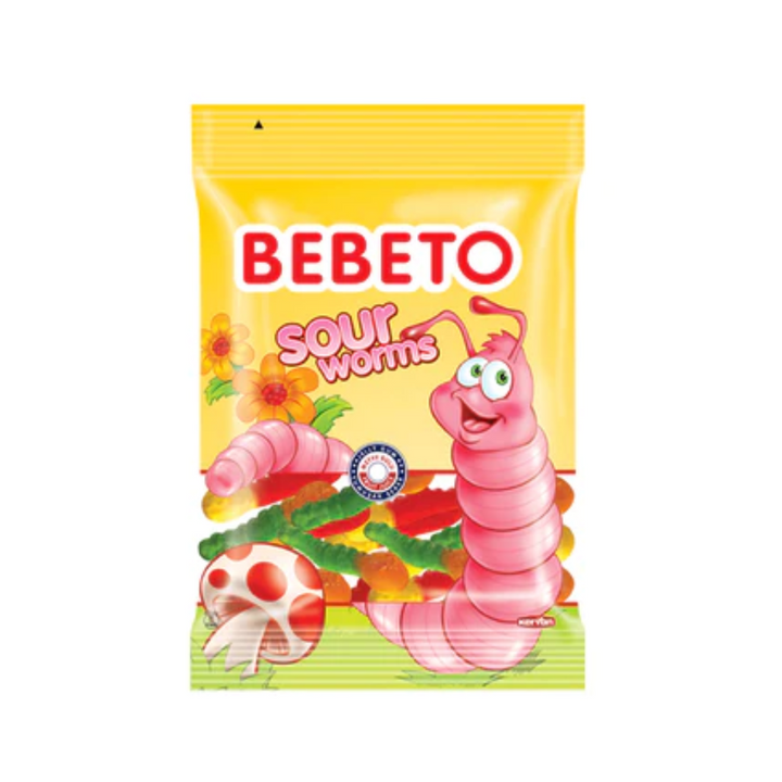 BEBETO 18g Sour Worms Jelly Gum