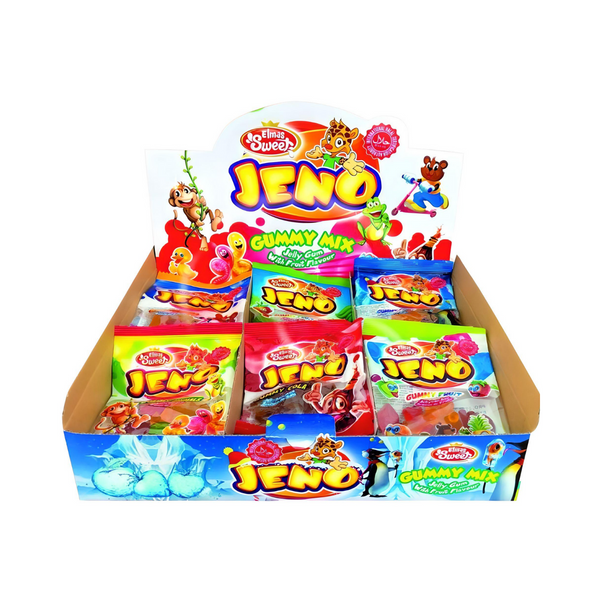 Elmas Sweet Jeno Gummy Mix Jelly Gum with Fruit Flavor 36x18g