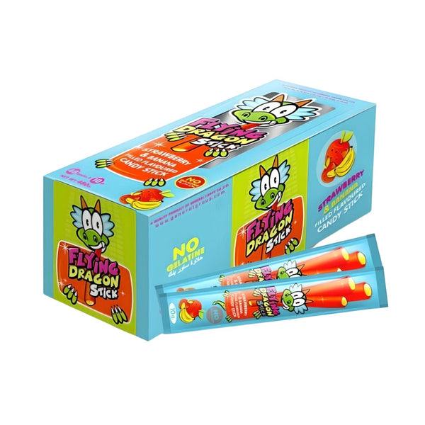 Flying Dragon Stick Strawberry &#038; Banana Candy Stick 48x10g