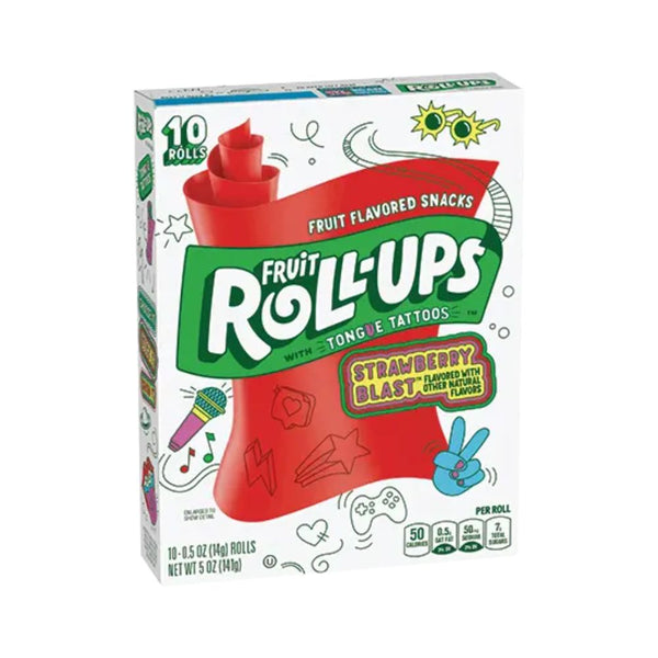 Fruit Roll Ups with Tongue Tattoos Strawberry Blast 141g (2)