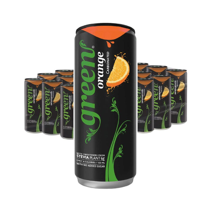Green Cola Orange Carbonated Soft Drink 24 Cans x 330ml