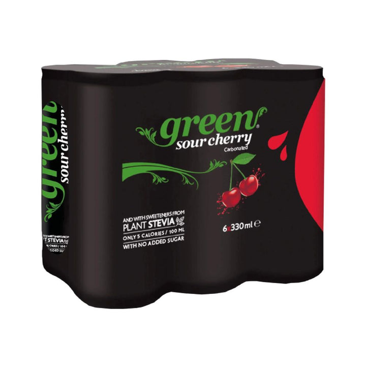 Green Cola Sour Cherry Carbonated Drink 24x330ml (6)