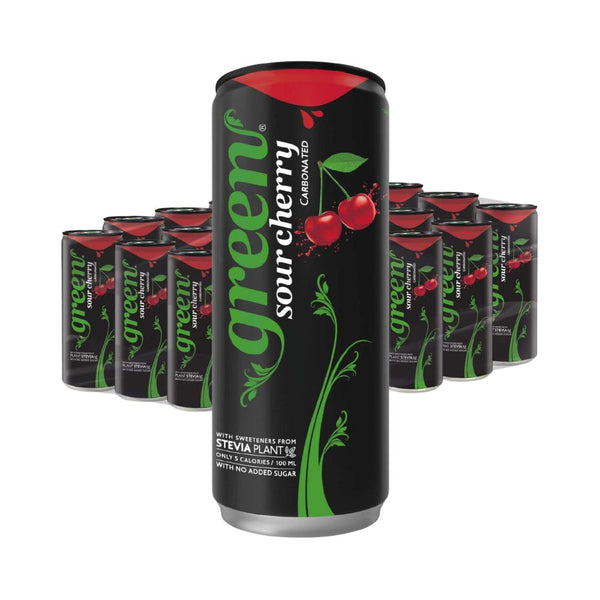Green Cola Sour Cherry Carbonated Drink 24x330ml