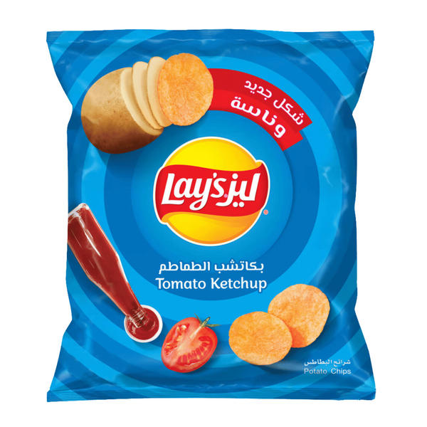 رقائق ليز بنكهة كاتشب الطماطم 21 × 11 غرام
