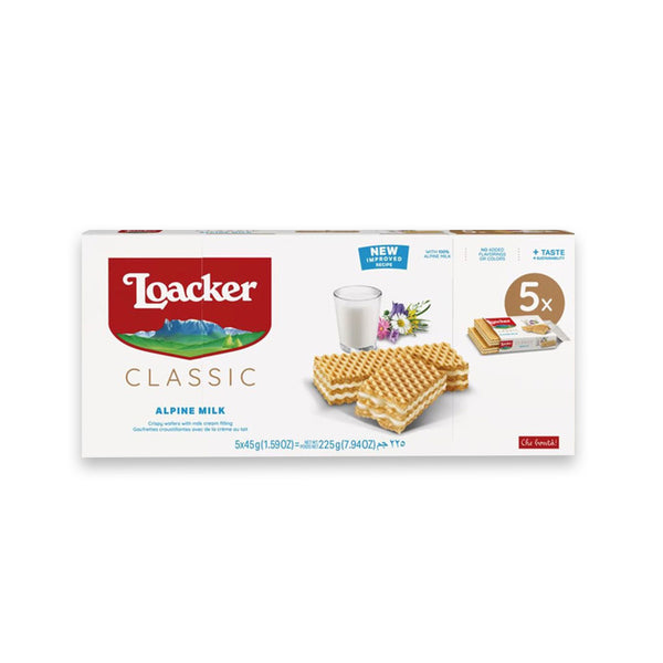 LOACKER CLASSIC ALPINE MILK WAFER 5X45G