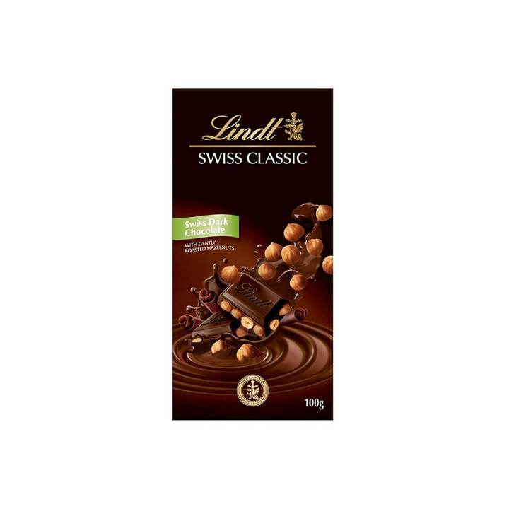 Lindt Swiss Classic Drak Chocolate with Roasted Hazelnuts 100g