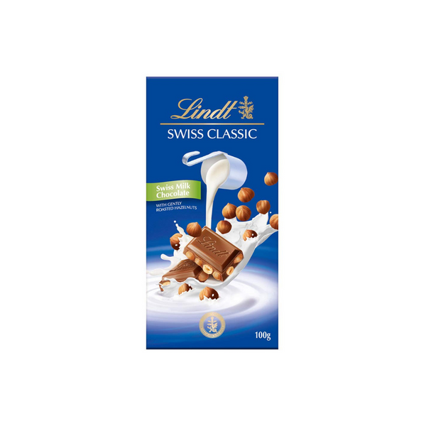 Lindt Swiss Classic Roasted Hazelnut Milk Chocolate100g