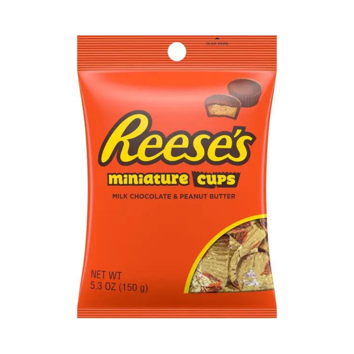 Reese&#8217;s Miniature 150g Peanut Butter Mini Milk Chocolate Wrapped CupsSweets