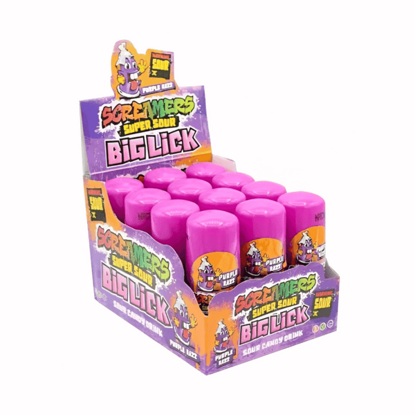 Screamers Big Lick Purple Razz Sour Candy Drink 12x720ml