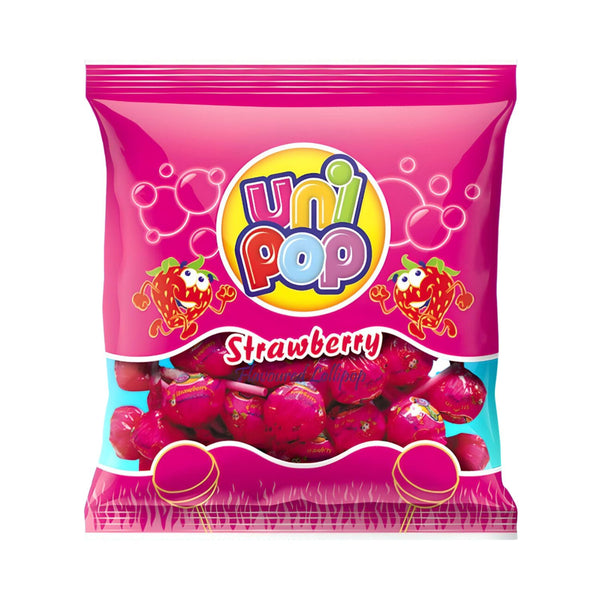Uni Pop Strawberry Flavored Lollipop 40x10g