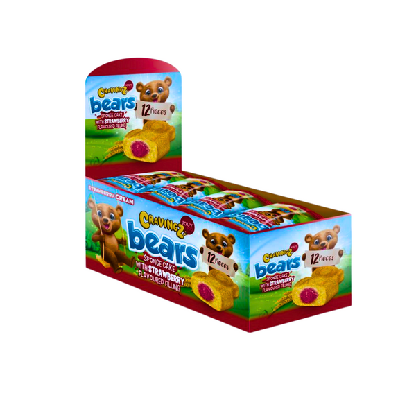 Cravings Bears Sponge Cake with Strawberry Cake 12x45g