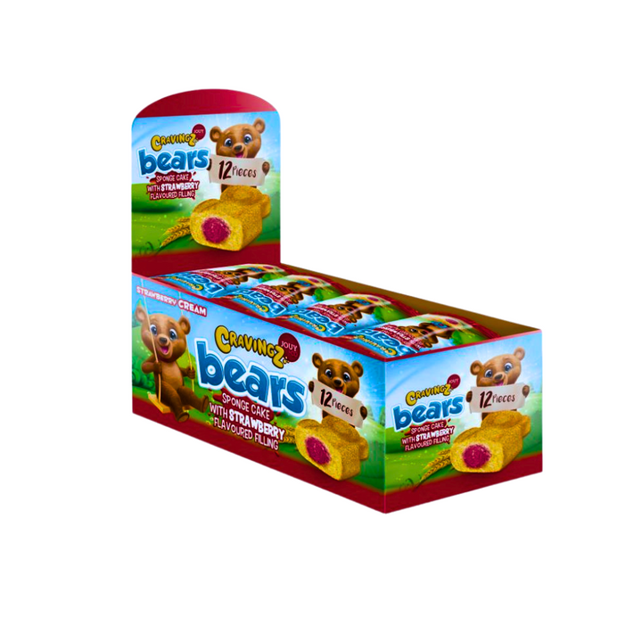 Cravings Bears Sponge Cake with Strawberry Cake 12x45g