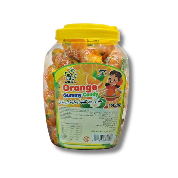 WALLY ORANGE GUMMY CANDY 50X16G