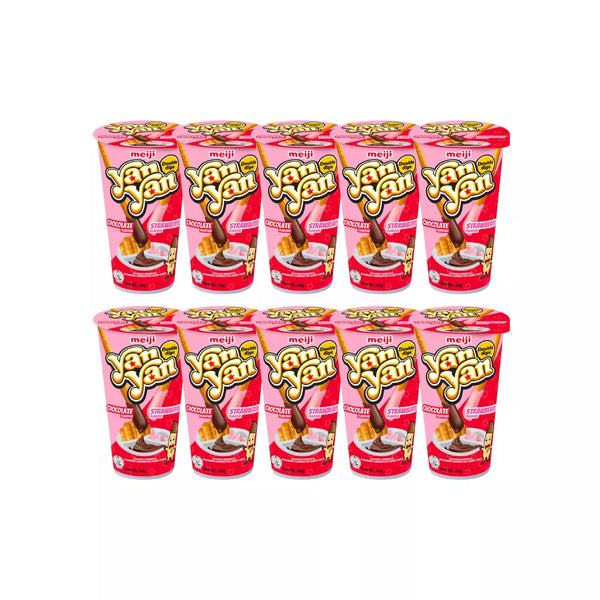 Yan Yan Creamy Double Cream ( Chocolate &#038; Strawberry ) 10x50g