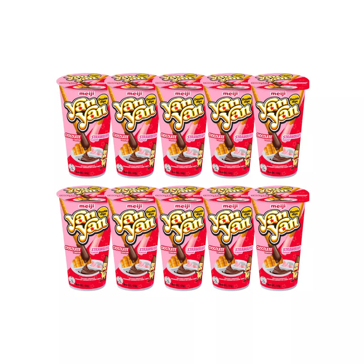 Yan Yan Creamy Double Cream ( Chocolate &#038; Strawberry ) 10x50g
