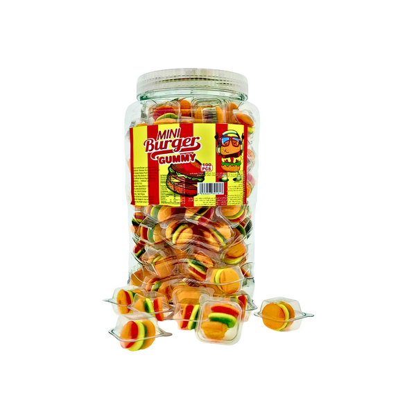 Mini Burger Gummy Candy 100x9g