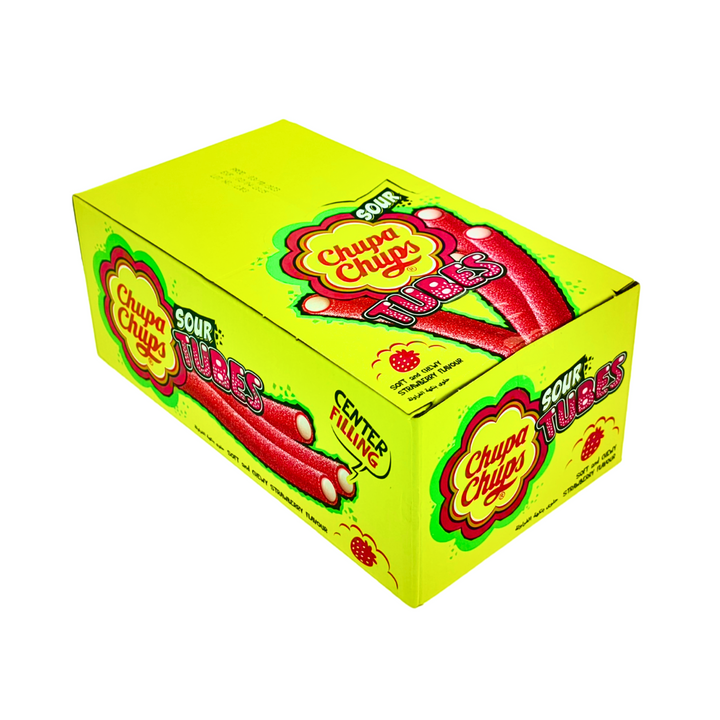 Chupa Chups Sour Tubes Strawberry Chews 20x24gr