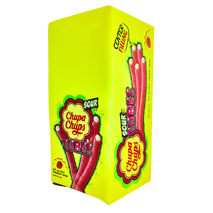 Chupa Chups Sour Tubes Strawberry Chews 12x80gr