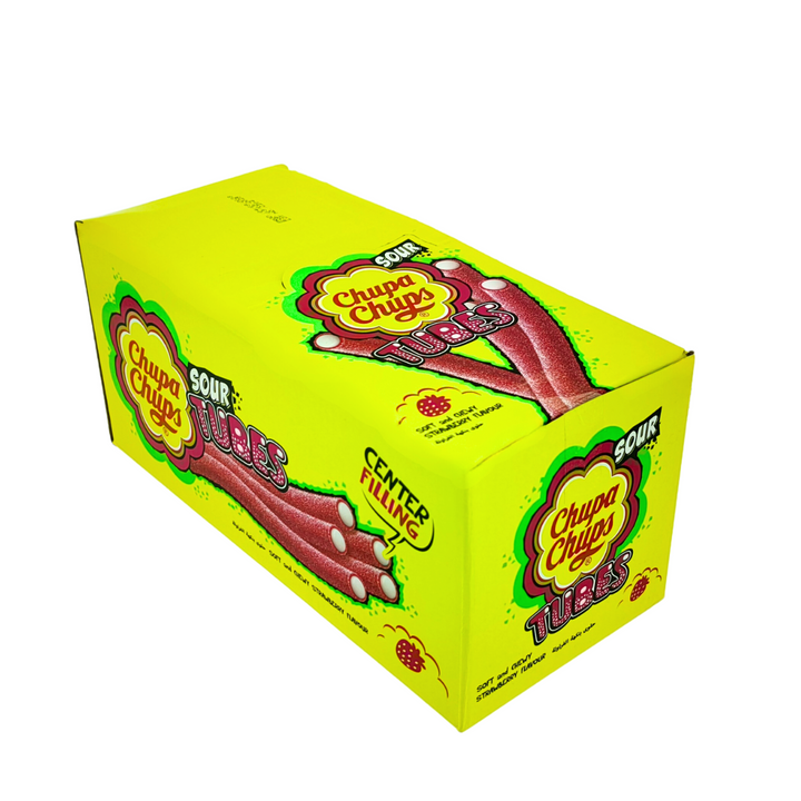 Chupa Chups Sour Tubes Strawberry Chews 12x80gr