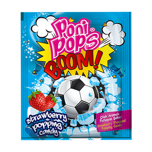 Poni Pops Boom Strawberry Flavour Candy 40x4g