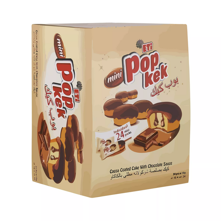 Eti Mini Pop Kek Cocoa Coated Cake With Choco Sauce 24x18g