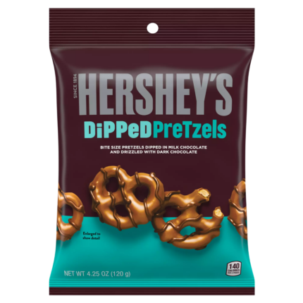 HERSHEY'S DIPPED PRETZELS WITH MILK CHOCOLATE 120G