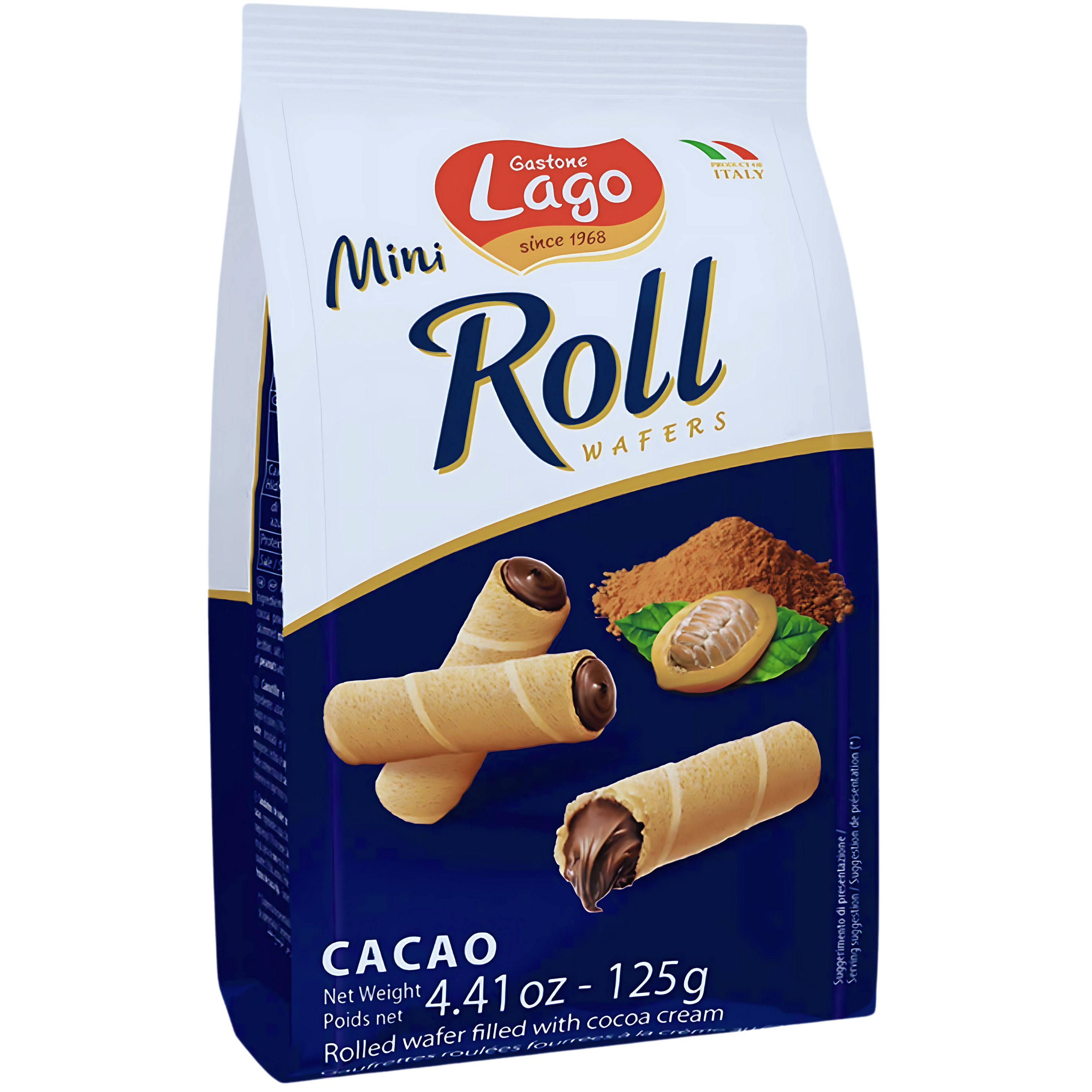 GASTONE LAGO MINI WAFER ROLL WITH CACAO CREAM 125G