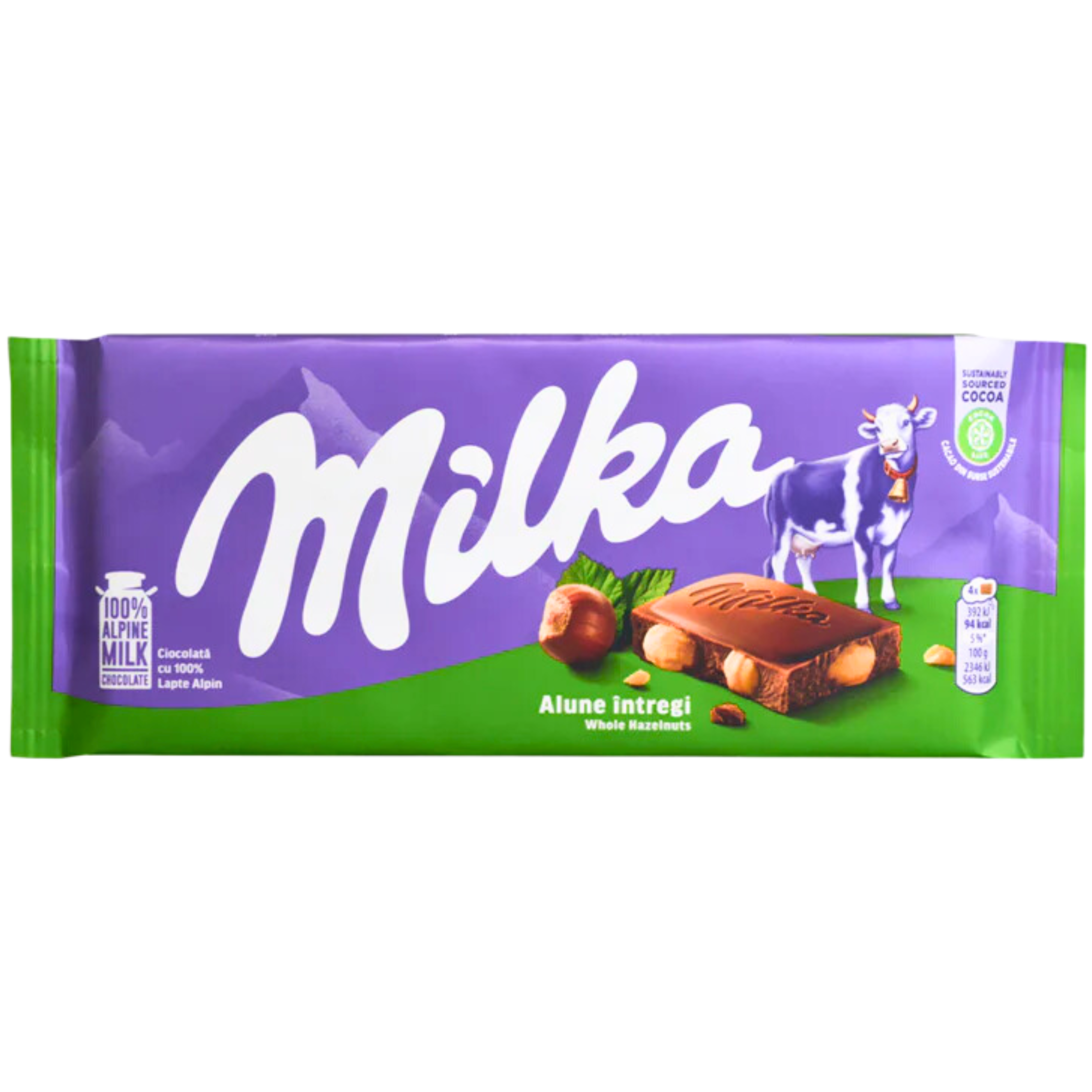 MILKA WHOLE HAZELNUT CHOCOLATE 100 G