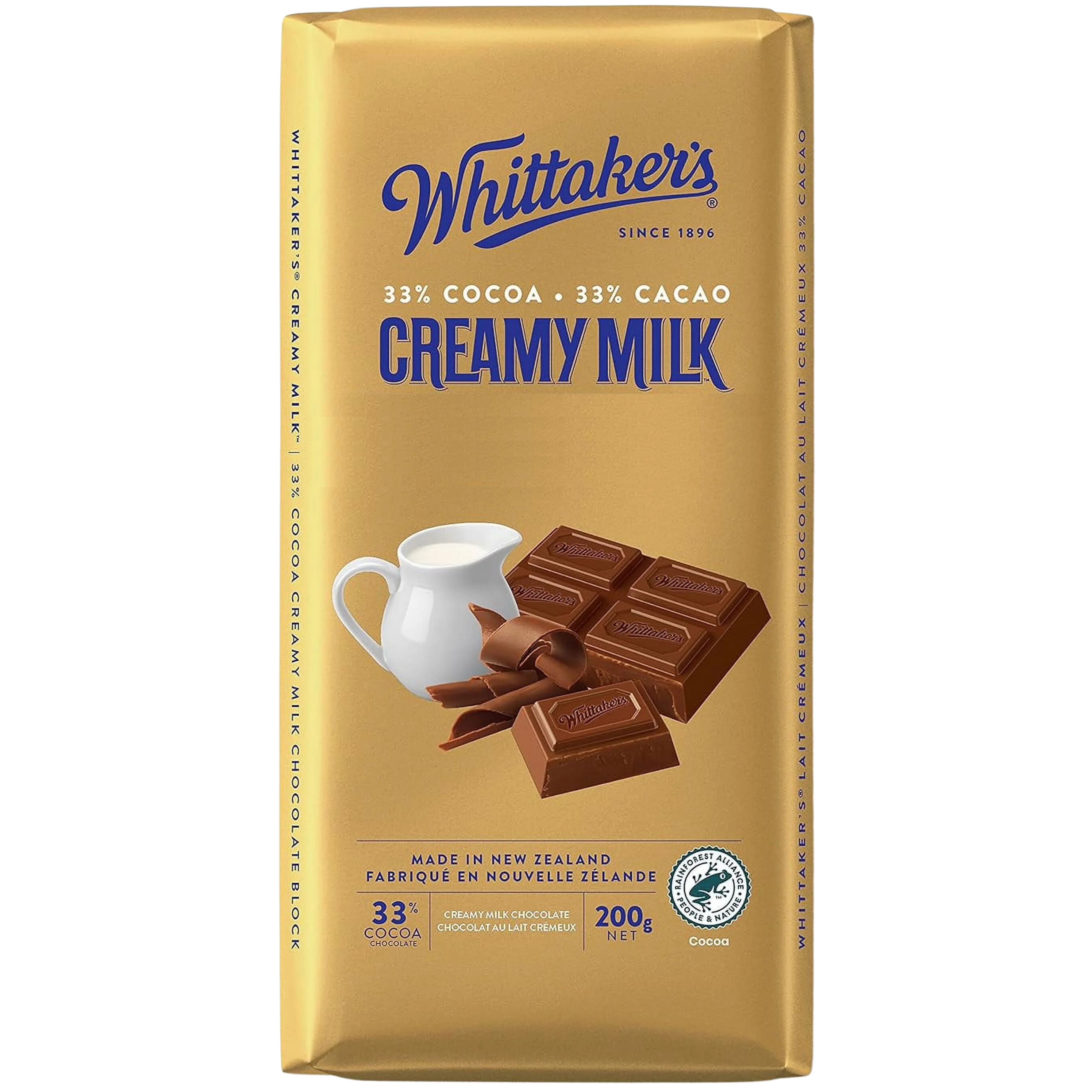 WHITTAKERS 33% COCOA CREAMY MILK WITH MILK CHOCOLATE 200G