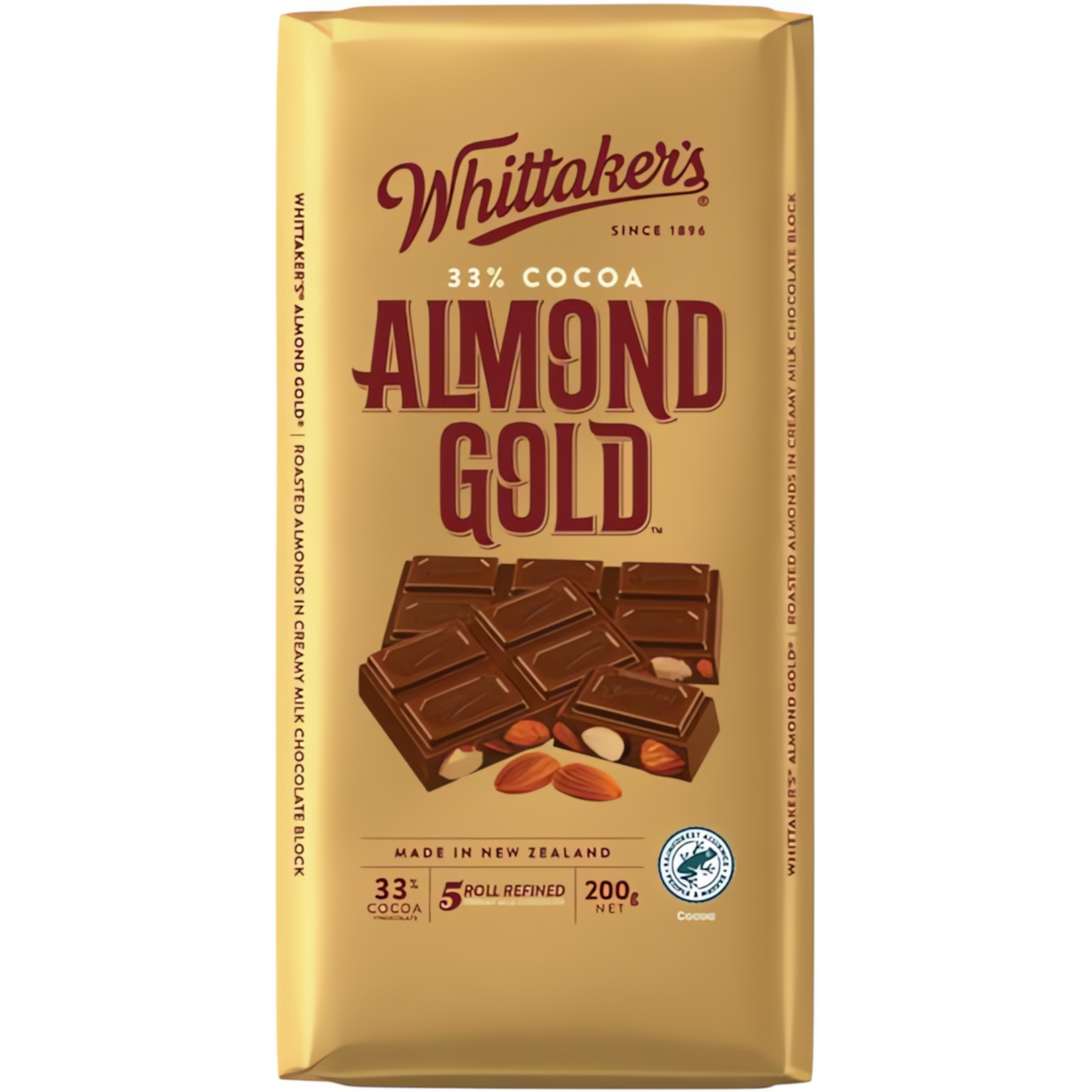 WHITTAKERS ALMOND GOLD WITH MILK CHOCOLATE 200G