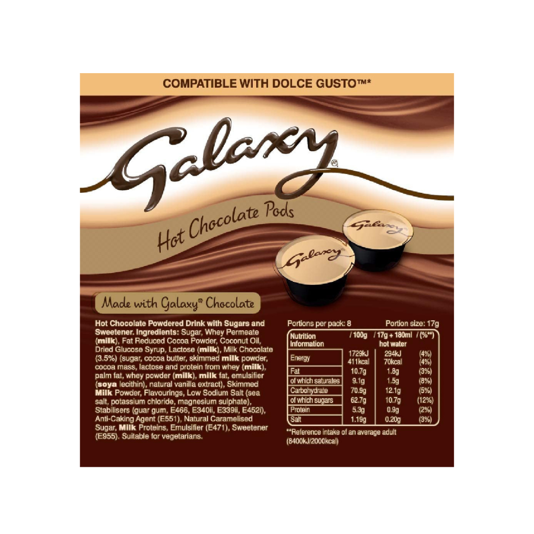 Galaxy Hot Chocolate Pods 8x17g Al hudaydah