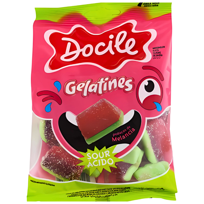 DOCILE SOUR WATERMELON FLAVOUR GELATINES 80G