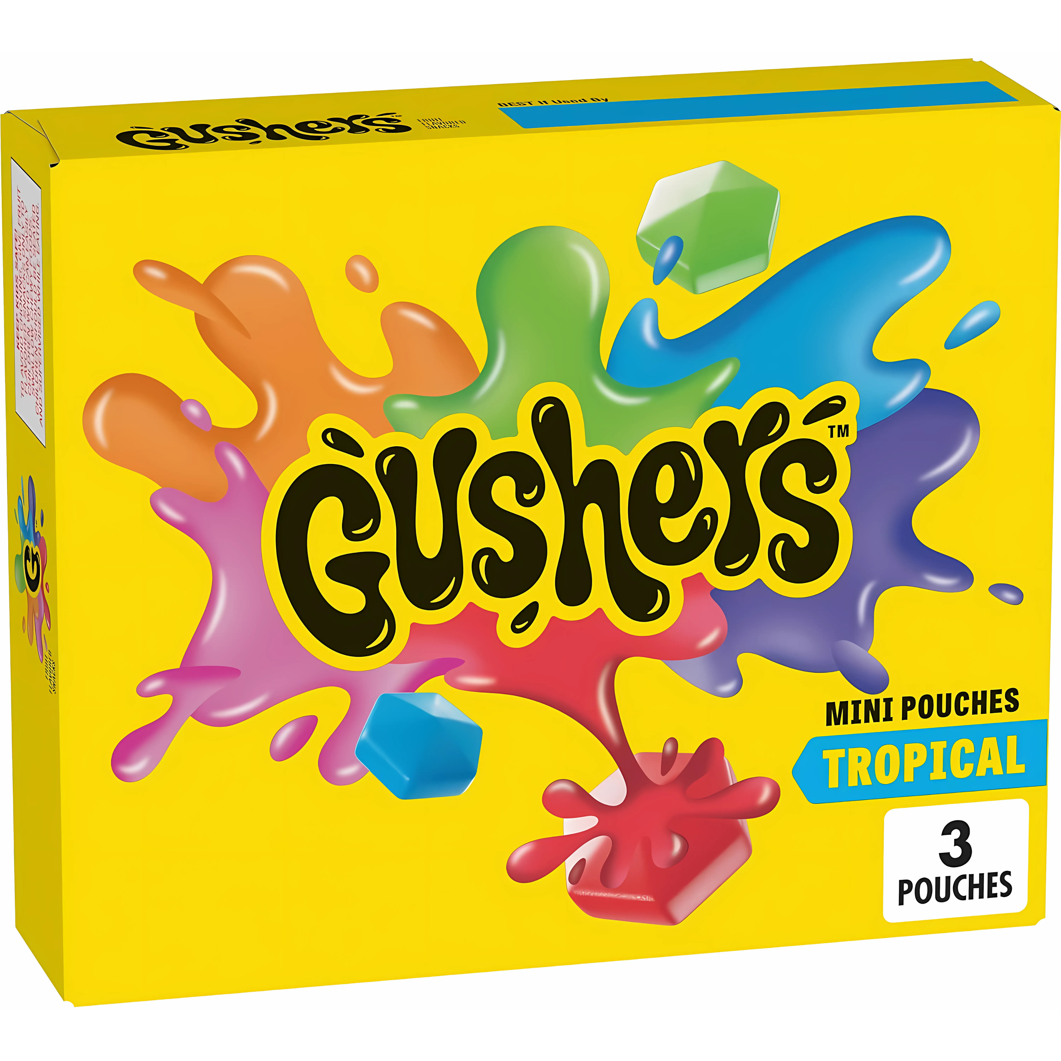 GUSHERS TROPICAL FRUIT FLAVORED SNACKS MINI POUCHES 3X12.4G