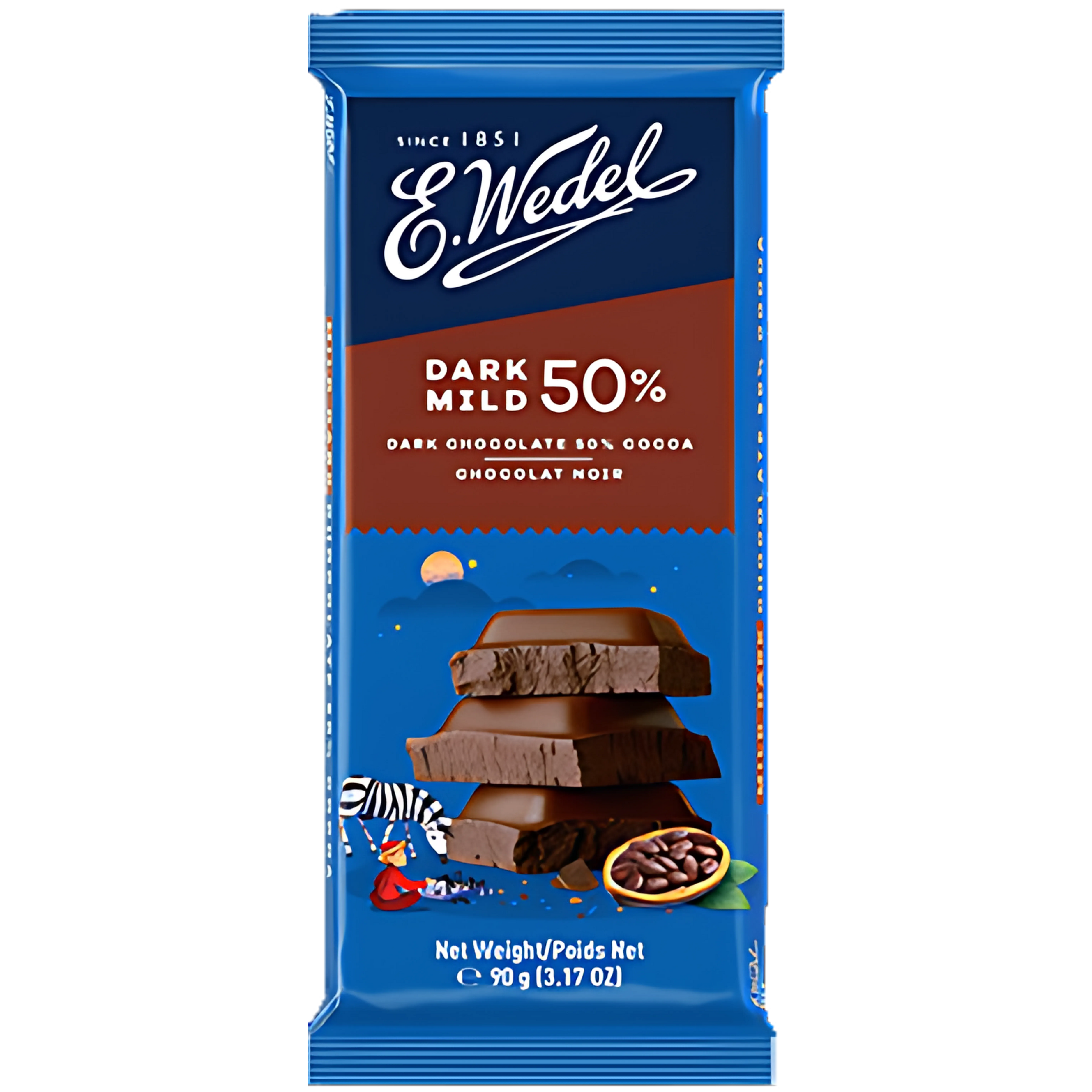 E.WEDEL DARK MILD 50% COCOA CHOCOLATE 90G