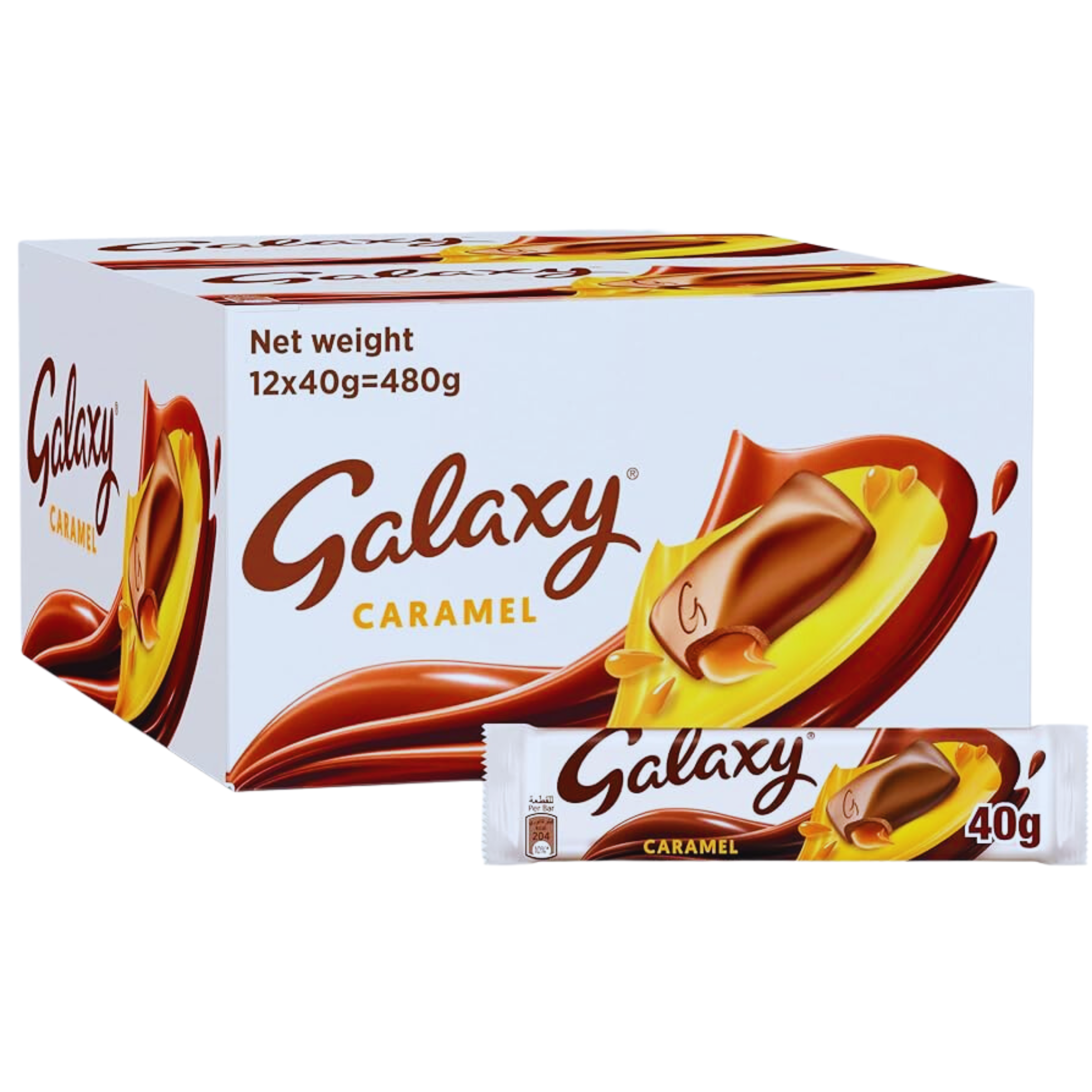 GALAXY MILK CHOCOLATE WITH CARAMEL FILLING 12X40G