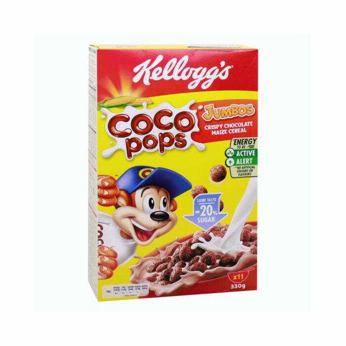 Kelloggs Coco Pops Crispy Chocolate 205 Sugarless 330g - Al-hudaydah