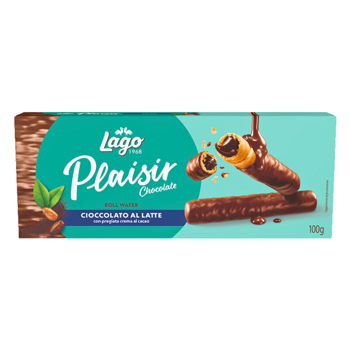 Lago Plaisir Chocolate Roll Wafer With Cocoa 100g