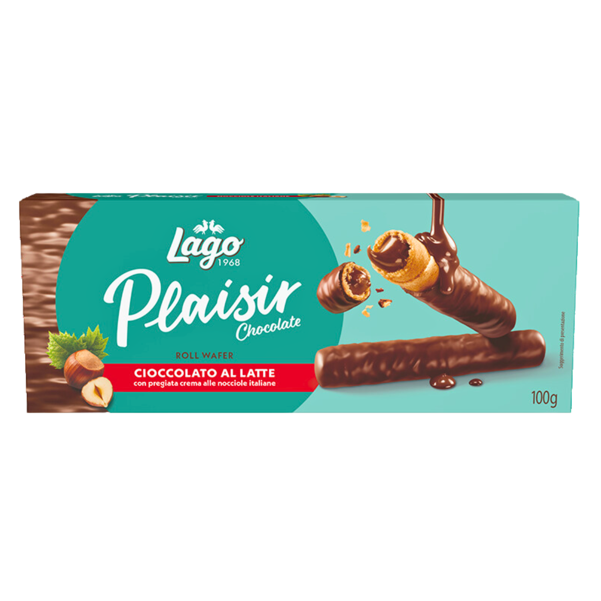 Lago Plaisir Chocolate Roll Wafer With Hazelnut 100g