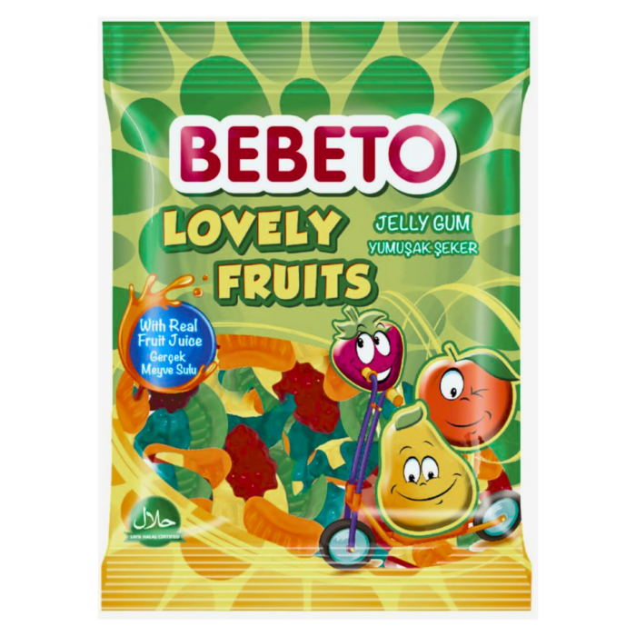 BEBETO LOVELY FRUITS JELLY GUM WITH FRUIT JUICE 80G