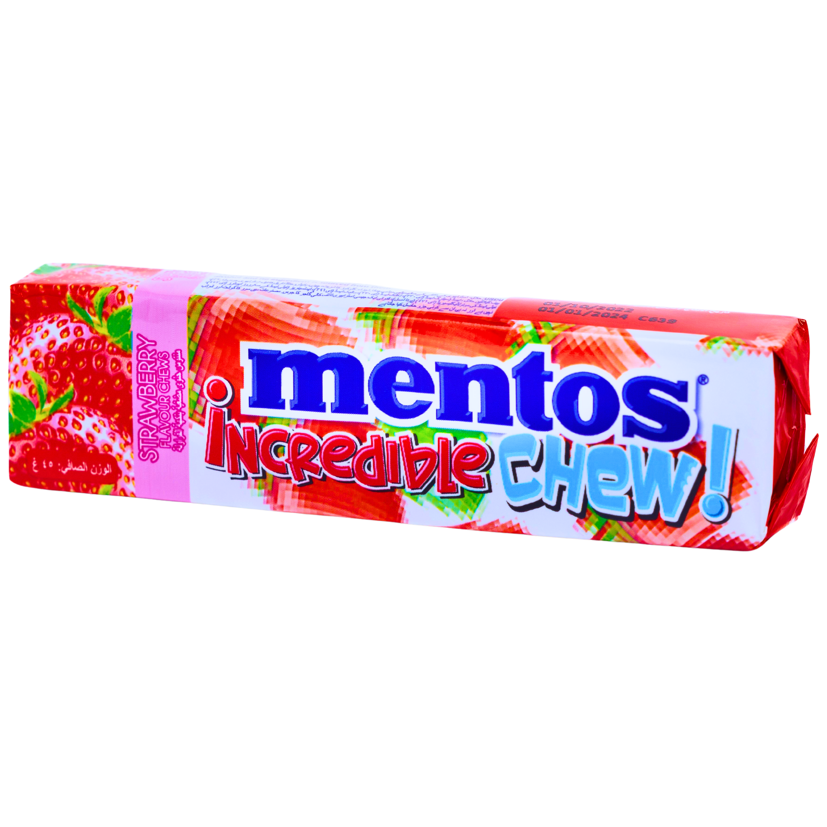 MENTOS STRAWBERRY FLAOVUR INCREDIBLE CHEWING GUM 45G