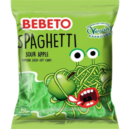 Bebeto Spaghetti Sour Apple Candy 80g