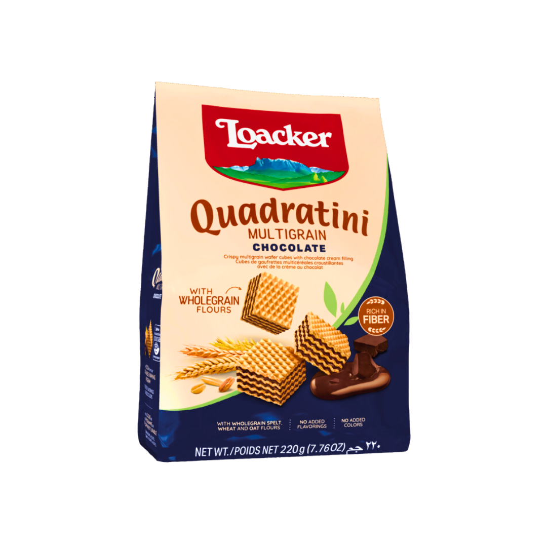 Loacker Quadratini Multigrain Chocolate 220gm
