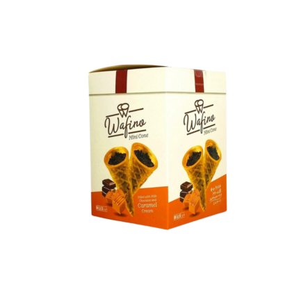 Wafino Mini Cone Filled with Milk Chocolate and Caramel Cream 18x10g