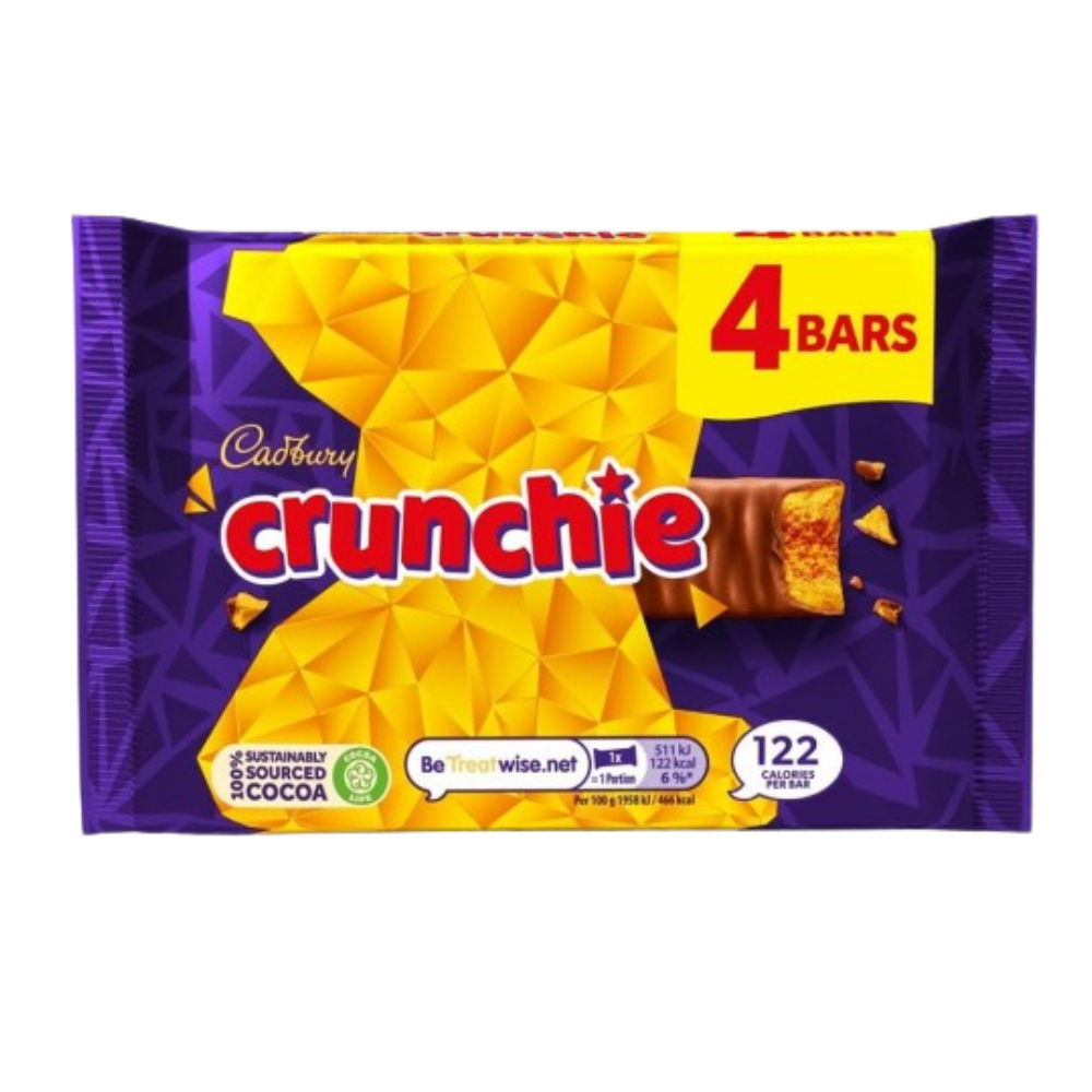 Cadbury Crunchie Chocolate Bar 4x26.1g