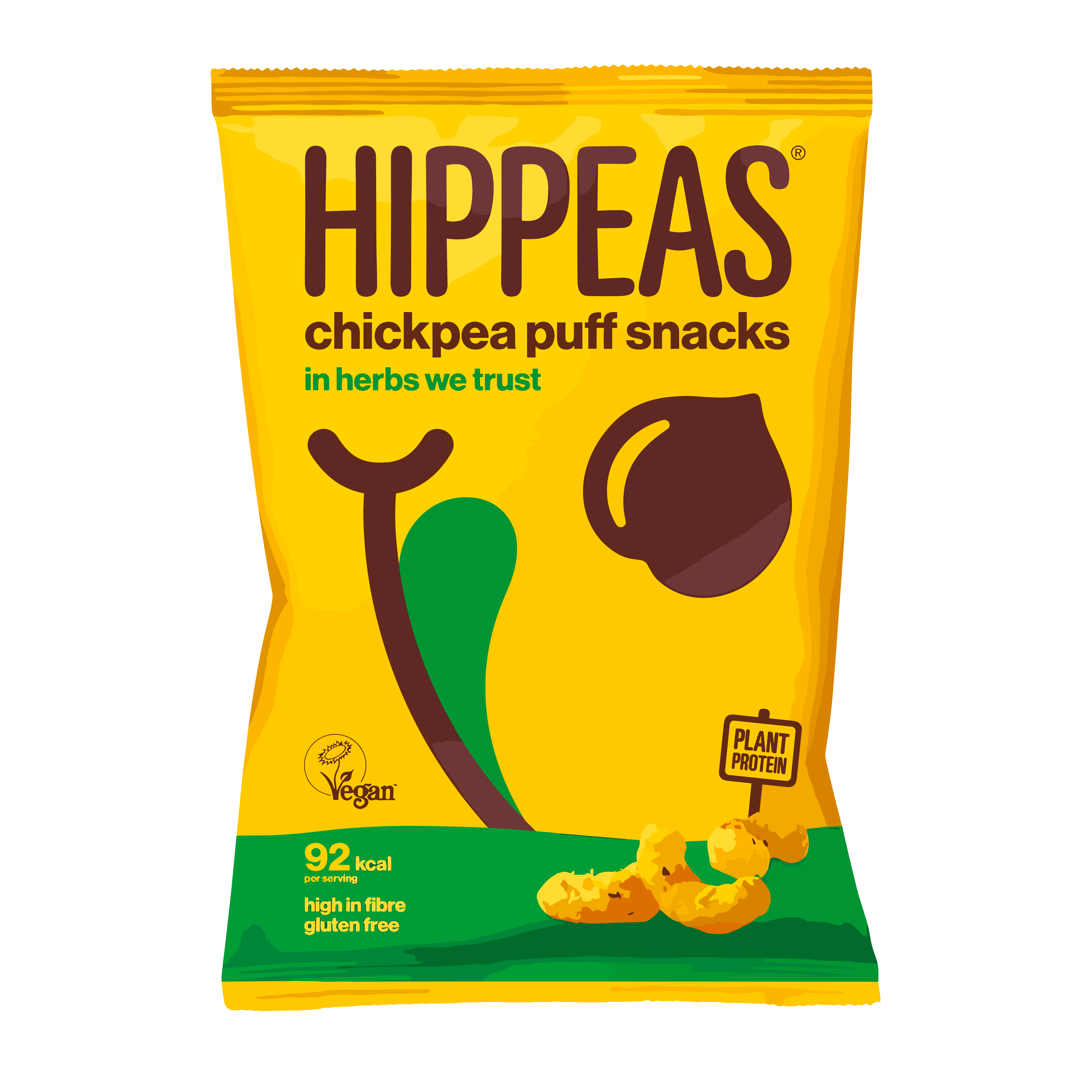 Hippeas Chick pea Puff Snack Herbs we trust