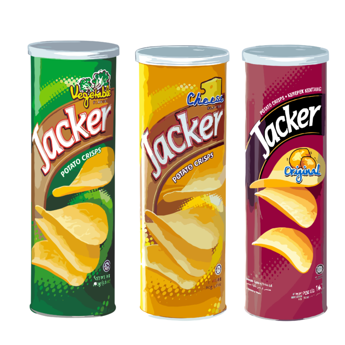 JACKER POTOTO CHIPS ASORTED 100GRX3