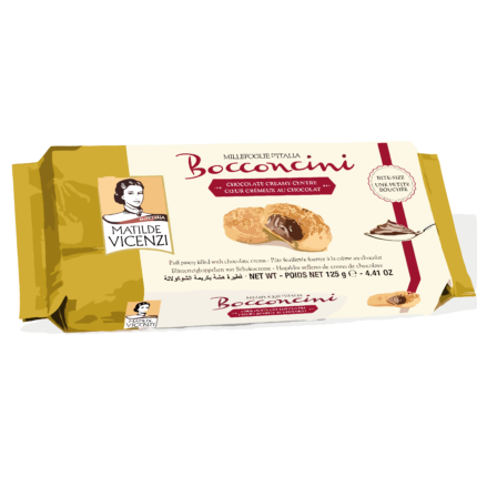Vicenzi Puff pastry Filled chocolate cream 125 gm